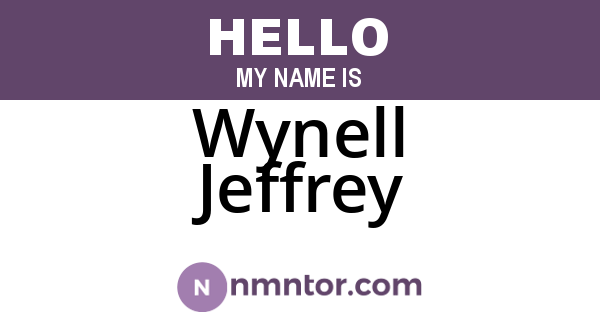 Wynell Jeffrey