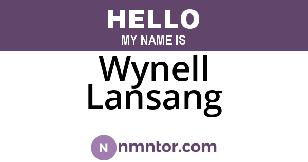 Wynell Lansang