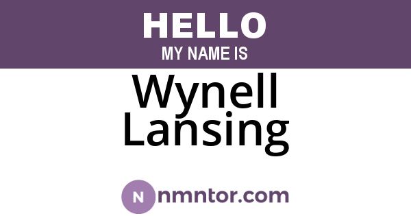 Wynell Lansing