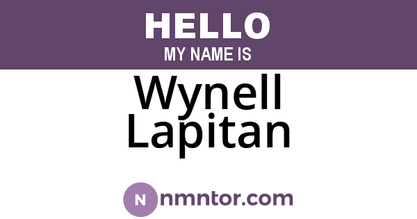 Wynell Lapitan