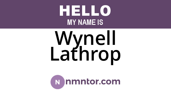 Wynell Lathrop