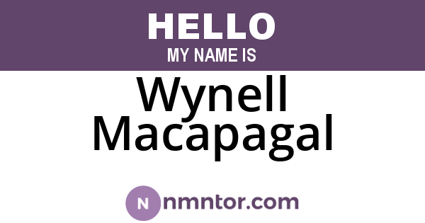 Wynell Macapagal