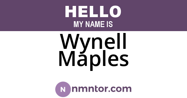 Wynell Maples