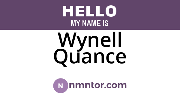Wynell Quance