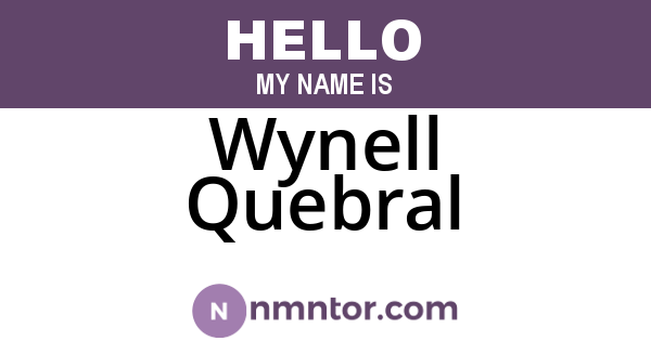 Wynell Quebral