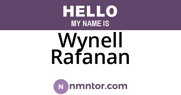 Wynell Rafanan