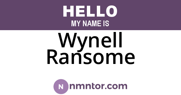Wynell Ransome