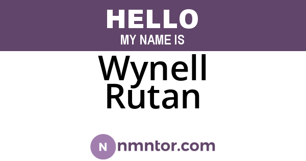 Wynell Rutan