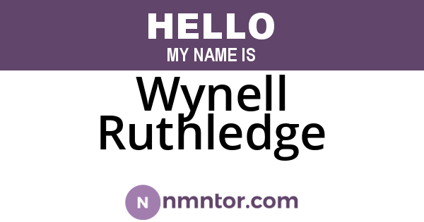 Wynell Ruthledge