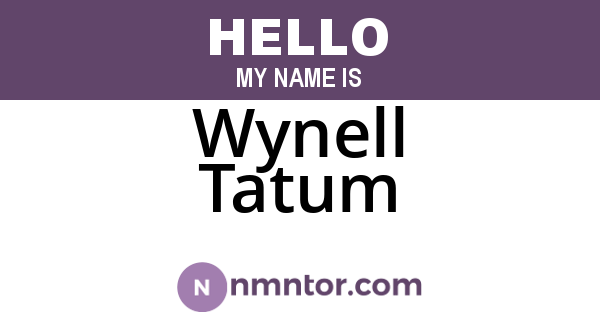 Wynell Tatum