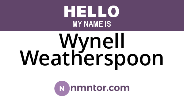 Wynell Weatherspoon