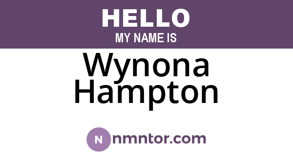 Wynona Hampton