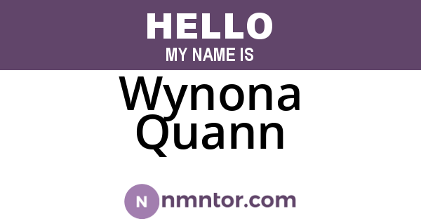 Wynona Quann