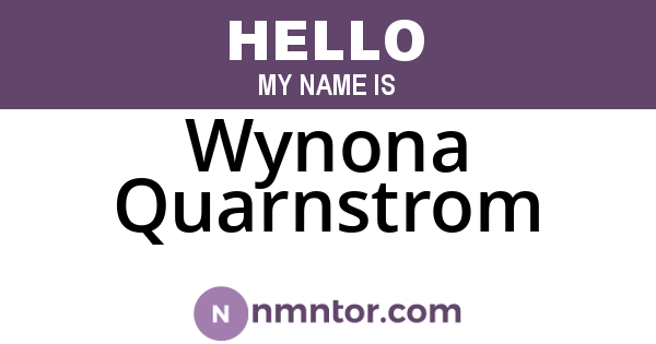 Wynona Quarnstrom
