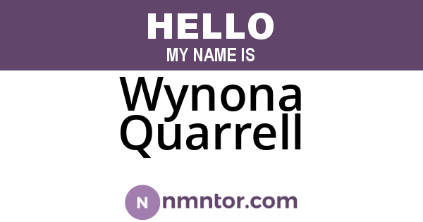Wynona Quarrell