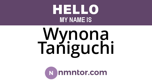 Wynona Taniguchi