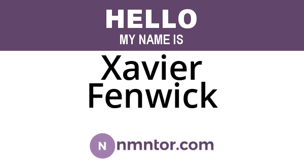 Xavier Fenwick
