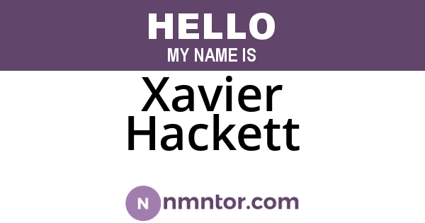 Xavier Hackett
