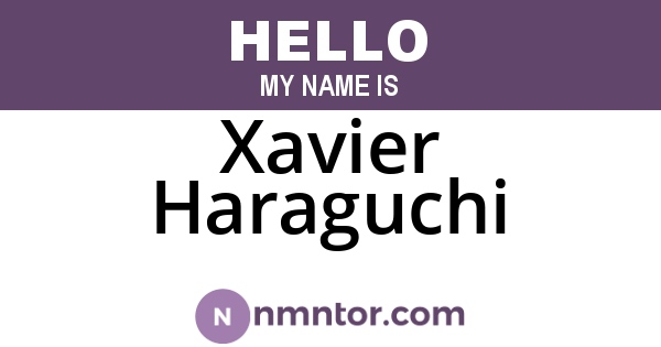 Xavier Haraguchi