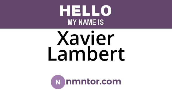 Xavier Lambert