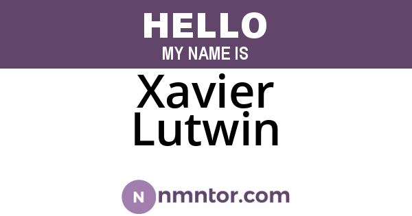 Xavier Lutwin
