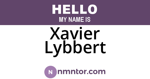Xavier Lybbert