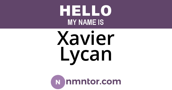 Xavier Lycan