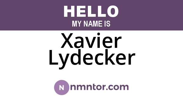 Xavier Lydecker