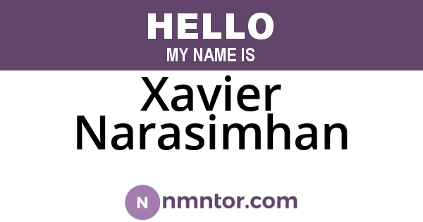 Xavier Narasimhan