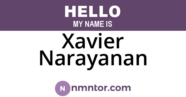 Xavier Narayanan