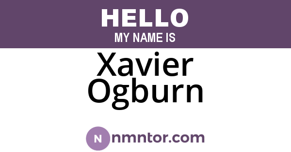 Xavier Ogburn