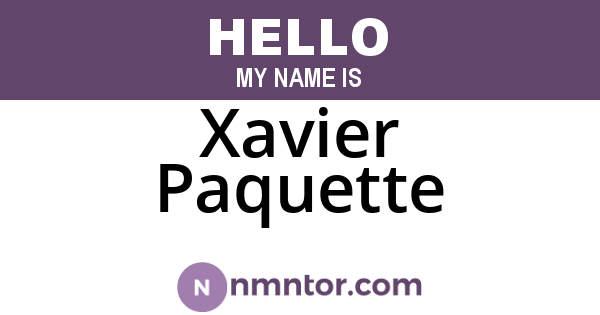 Xavier Paquette