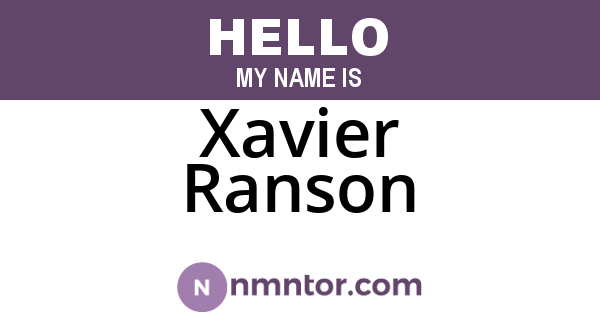 Xavier Ranson