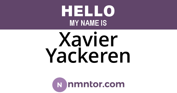 Xavier Yackeren