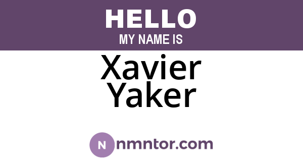 Xavier Yaker