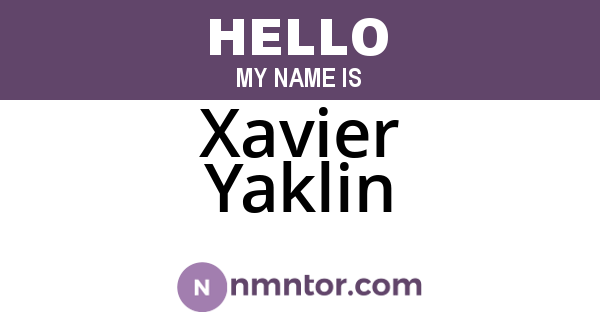 Xavier Yaklin