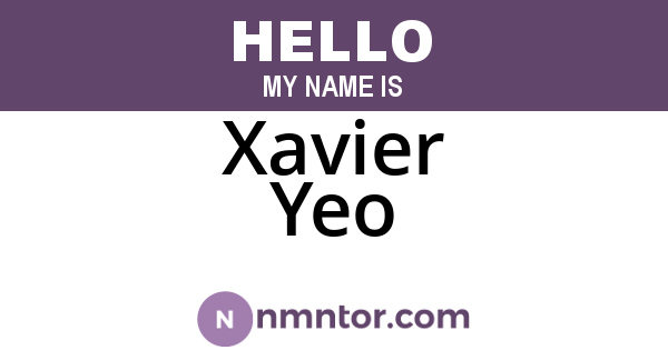 Xavier Yeo