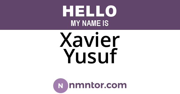 Xavier Yusuf