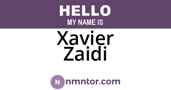 Xavier Zaidi