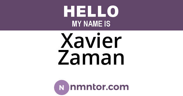 Xavier Zaman