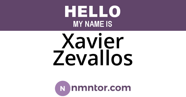 Xavier Zevallos