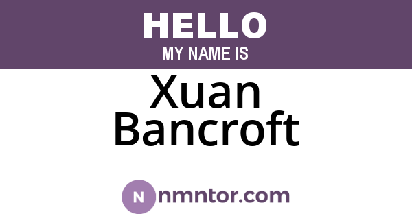 Xuan Bancroft