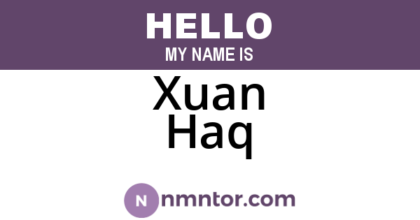 Xuan Haq