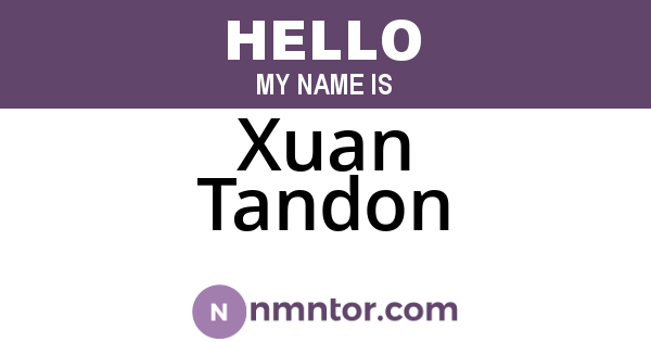 Xuan Tandon