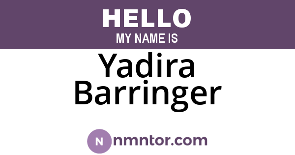 Yadira Barringer