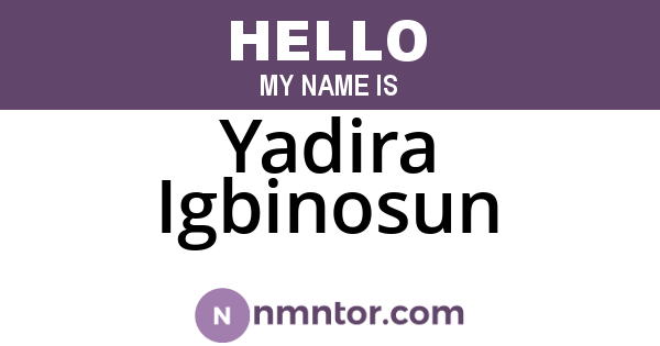 Yadira Igbinosun