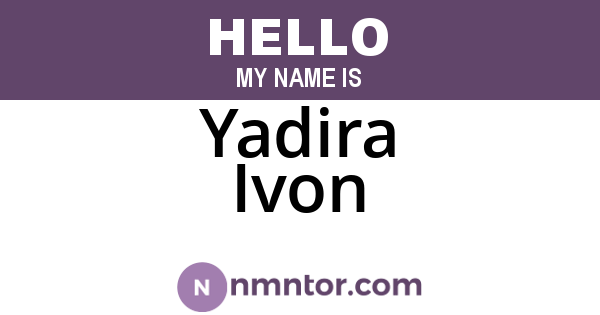 Yadira Ivon