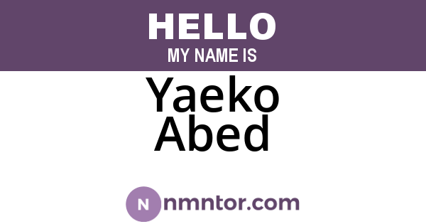 Yaeko Abed