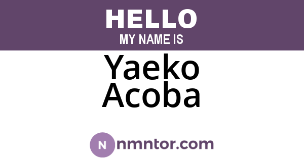 Yaeko Acoba