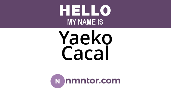 Yaeko Cacal